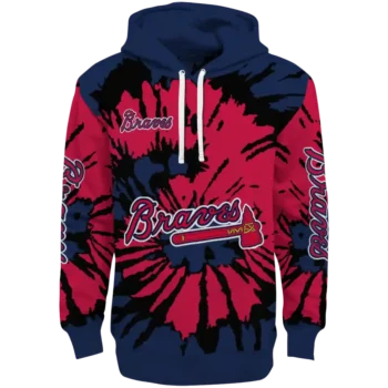 Customized Atlanta Braves Swirl Impact Navy Hoodie