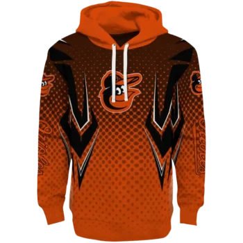 Customized Baltimore Orioles Chevron Points Orange Hoodie