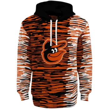 Customized Baltimore Orioles Streak Lines Orange Hoodie