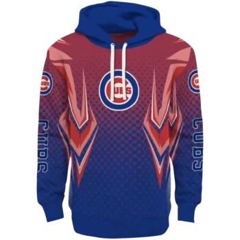 Customized Chicago Cubs Chevron Points Blue Hoodie