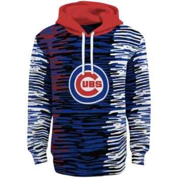 Customized Chicago Cubs Streak Lines Blue Hoodie