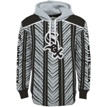 Customized Chicago White Sox Chevron Motion Black Grey Crocs Hoodie