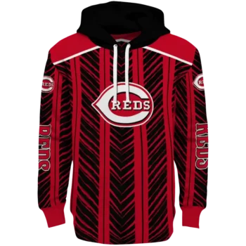 Customized Cincinnati Reds Chevron Motion Red Black Crocs Hoodie