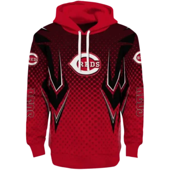Customized Cincinnati Reds Chevron Points Red Hoodie