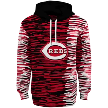 Customized Cincinnati Reds Streak Lines Red Hoodie