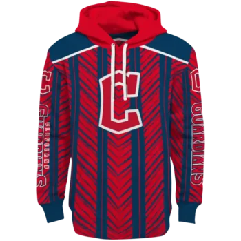 Customized Cleveland Guardians Chevron Motion Navy Blue Red Crocs Hoodie