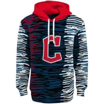 Customized Cleveland Guardians Streak Lines Navy Blue Hoodie
