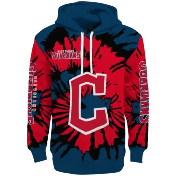 Customized Cleveland Guardians Swirl Impact Navy Blue Hoodie