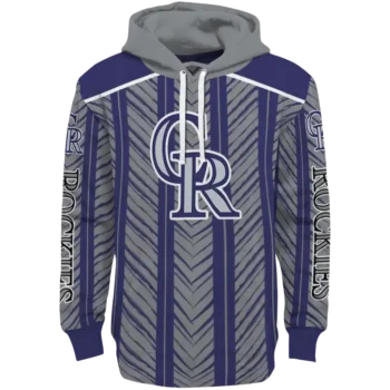 Customized Colorado Rockies Chevron Motion Blue Black Crocs Hoodie