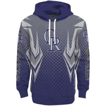 Customized Colorado Rockies Chevron Points Blue Hoodie