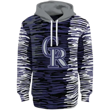 Customized Colorado Rockies Streak Lines Blue Hoodie
