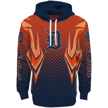 Customized Detroit Tigers Chevron Points Navy Hoodie