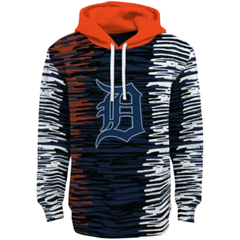 Customized Detroit Tigers Streak Lines Navy Hoodie