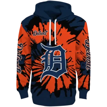 Customized Detroit Tigers Swirl Impact Navy Hoodie
