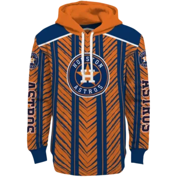 Customized Houston Astros Chevron Motion Blue Orange Crocs Hoodie