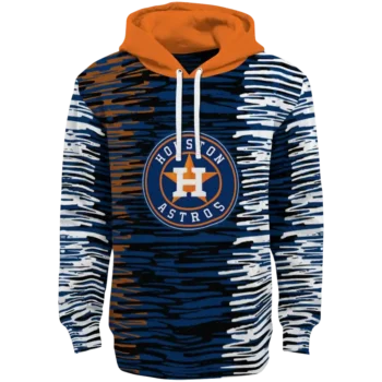 Customized Houston Astros Streak Lines Blue Hoodie