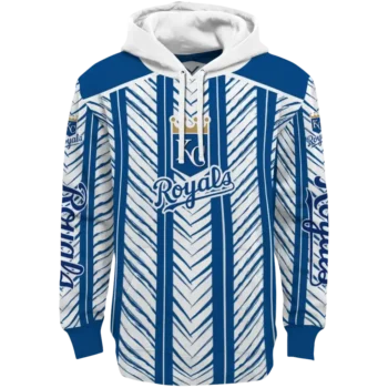 Customized Kansas City Royals Chevron Motion Royal Blue Tan Crocs Hoodie