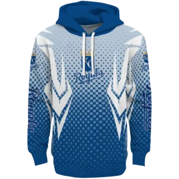 Customized Kansas City Royals Chevron Points Royal Blue Hoodie