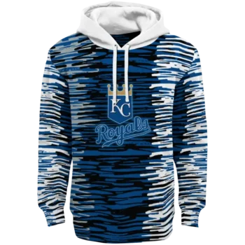 Customized Kansas City Royals Streak Lines Royal Blue Hoodie