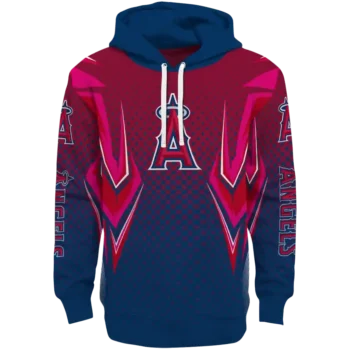 Customized Los Angeles Angels Chevron Points Blue Hoodie