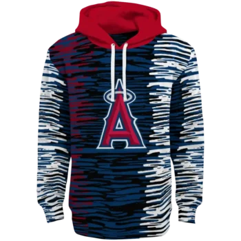 Customized Los Angeles Angels Streak Lines Blue Hoodie