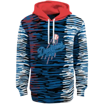 Customized Los Angeles Dodgers Streak Lines Blue Hoodie