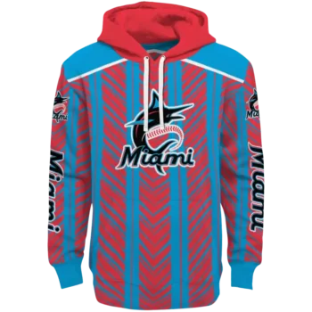 Customized Miami Marlins Chevron Motion Blue Black Crocs Hoodie