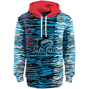 Customized Miami Marlins Streak Lines Blue Hoodie
