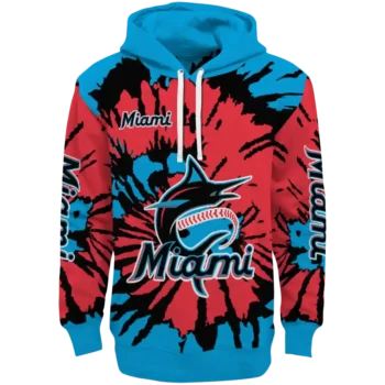 Customized Miami Marlins Swirl Impact Blue Hoodie