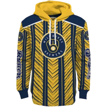 Customized Milwaukee Brewers Chevron Motion Navy Blue Gold Crocs Hoodie
