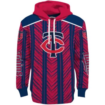 Customized Minnesota Twins Chevron Motion Navy Hoodie