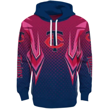 Customized Minnesota Twins Chevron Points Navy Hoodie