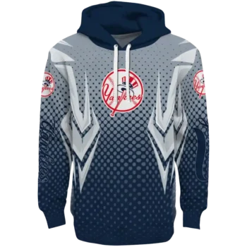 Customized New York Yankees Chevron Points Navy Hoodie