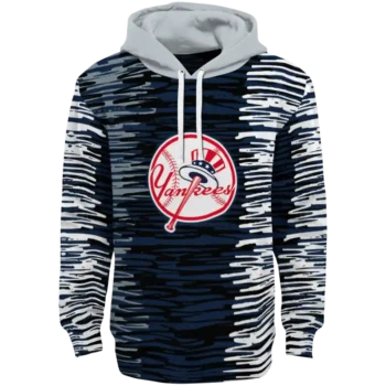 Customized New York Yankees Streak Lines Navy Hoodie