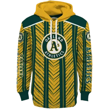 Customized Oakland Athletics Chevron Motion Green Yellow Crocs Hoodie
