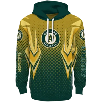 Customized Oakland Athletics Chevron Points Green Hoodie