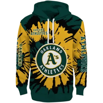 Customized Oakland Athletics Swirl Impact Green Hoodie