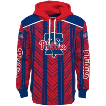 Customized Philadelphia Phillies Chevron Motion Blue Red Crocs Hoodie