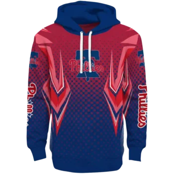 Customized Philadelphia Phillies Chevron Points Blue Hoodie