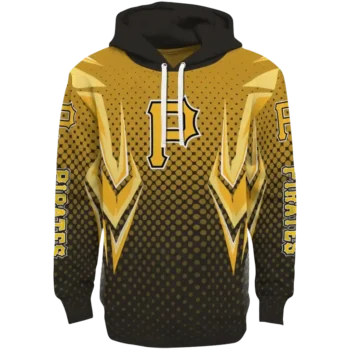 Customized Pittsburgh Pirates Chevron Points Black Hoodie