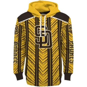 Customized San Diego Padres Chevron Motion Brown Gold Crocs Hoodie