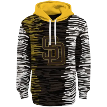 Customized San Diego Padres Streak Lines Brown Hoodie