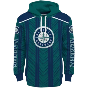 Customized Seattle Mariners Chevron Motion Navy Blue Teal Crocs Hoodie