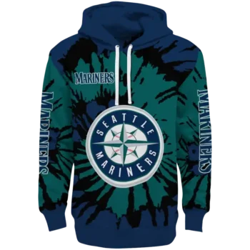 Customized Seattle Mariners Swirl Impact Navy Blue Hoodie