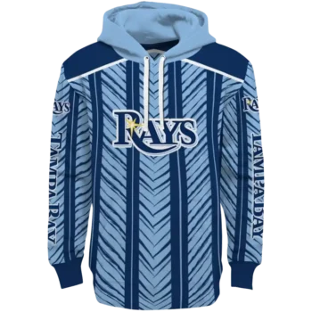 Customized Tampa Bay Rays Chevron Motion Navy Light Blue Crocs Hoodie