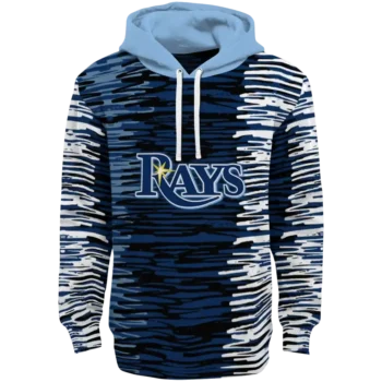 Customized Tampa Bay Rays Streak Lines Navy Hoodie