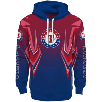 Customized Texas Rangers Chevron Points Blue Hoodie