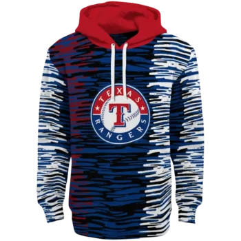 Customized Texas Rangers Streak Lines Blue Hoodie