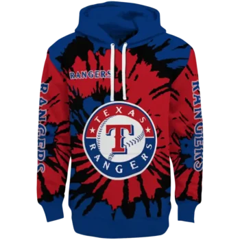 Customized Texas Rangers Swirl Impact Blue Hoodie