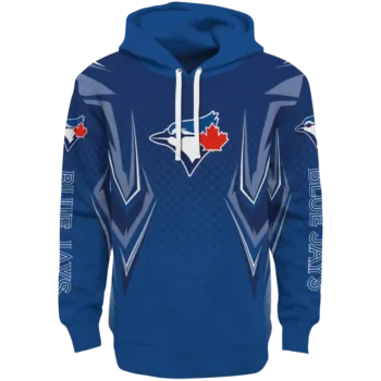 Customized Toronto Blue Jays Chevron Points Blue Hoodie